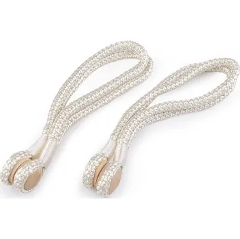 Dekorační úvaz / šňůra na závěsy s magnetem, barva 1 krémová světlá