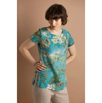 Pánské oblečení Lněné tričko Vincent Van Gogh Mandlový květ / Almond Blossom Velikost trička: EU 38