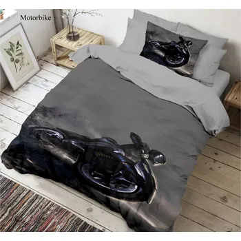 Povlečení Kvalitex 3D povlečení Motorbike 140 x 200, 70 x 90 cm zipový uzávěr