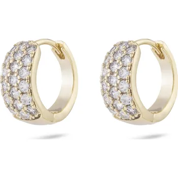 Náušnice biju Pozlacené náušnice 14K kroužek, proužek ozdobený zirkony 1002387