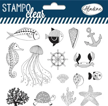 Dětské razítko AladinE Stampo Clear mořský svět 15 ks