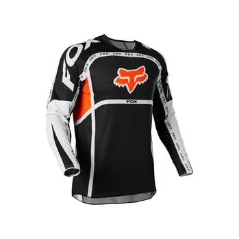 Moto dres MX dres FOX 360 Dvide Jersey Black White Orange 2022, Velikost L