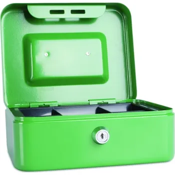 Příruční pokladna Pokladna kovová, 200 x 160 x 90 mm, zelená