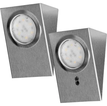 ORNO Sada LED svítidel pod skříňku ADVITI AD-OM-6207L4, 2,5W 180lm 4000K, 2ks, INOX stříbrná 2KAEOM6207L4