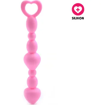 VšeNaSex.cz Silikonové anální kuličky Heart růžové