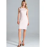 Pudrové elegantní šaty M834 Powder Pink Velikost: L