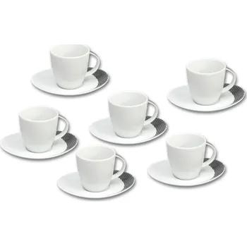 Thun 1794 Loos, šálky a podšálky čajové, 220 ml, černé proužky, Thun, 6 ks