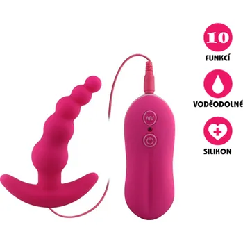 Anální kolík VšeNaSex.cz Silikonový anální kolík Beads růžový