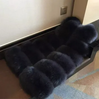 Dámská vesta Vesta chlupatá zimní kožíšek dámský Barva: Tmavě Modrá, Velikost: 3XL