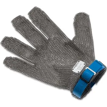 Rukavice Drátěnná řeznická rukavice s modrým utahovacím páskem, rozměr L | GIESSER, 9590 00