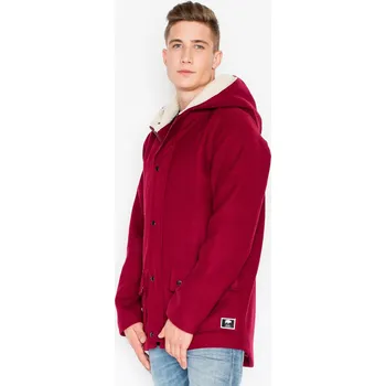 Pánský zimní kabát Pánský teplý kabát V030 Deep red Velikost: 2XL