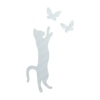 Samolepící dekorace SAMOLEPKA Kočka 025 pravá s motýlky (51 - 3D karbon bílý) NA AUTO, NÁLEPKA, FÓLIE, POLEP, TUNING, VLASTNÍ TEXT, TISK, AUTOSAMOLEPKY.cz, POLEPY, OBRÁZEK, LOGO, SAMOLEPKY