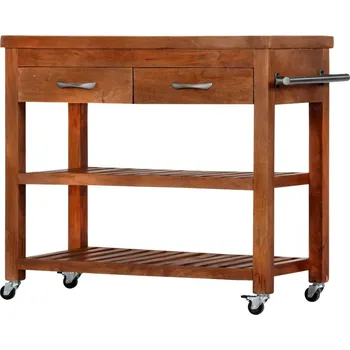 Servírovací stolek vidaXL Kuchyňský vozík 100 x 48 cm masiv/akácie