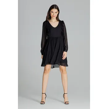 Dámské šaty Šifónové šaty L083 Black Velikost: S