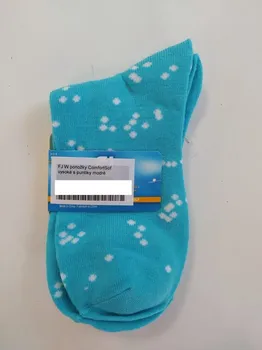 Dámské ponožky FootJoy W ponožky ComfortSof - vysoké s puntíky modré