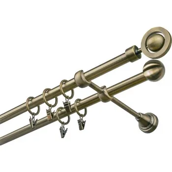 Garnýž kovová 180 cm dvouřadá - dvojitá 19 Jupiter mosaz