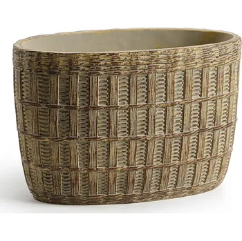 Obal na květináč Ovál beton 28cm hnědožlutá (536539)