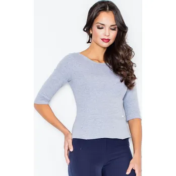 Dámská halenka Šedá halenka s kulatým výstřihem M309 Velikost: XL