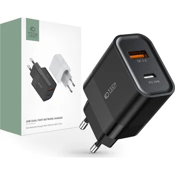 Pouzdro na mobilní telefon Tech-Protect Rychlá nabíječka do sítě - Tech-Protect, PD30W/QC3.0 Black