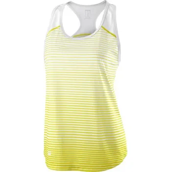 Dámská móda Dámské tenisové tílko Wilson Team Striped Tank, safety yellow - XS WILSON - Výprodej