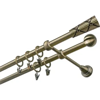 Garnýž Garnýž kovová 150 cm dvouřadá - dvojitá 19 Trapezium mosaz