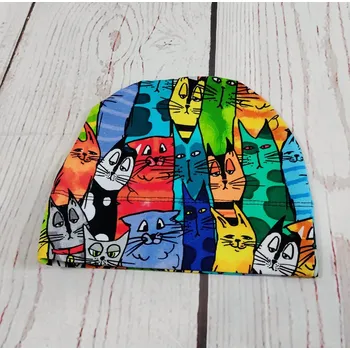 Kojenecká čepice Yháček Rostoucí čepička Yháček, barevné kočky Velikost:: S