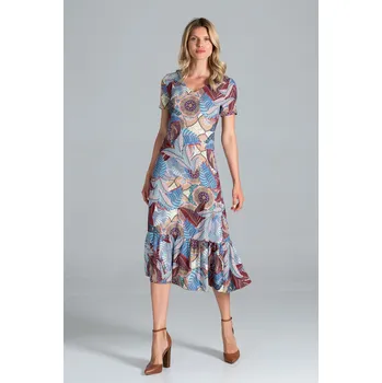 Dámská móda Barevné vzorované bavlněné šaty M827 Velikost: XL
