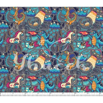 Zakázkový tisk, softshell, kočárkovina... Yetti, dráčci, jednorožci Látky k tisku: Microfirba