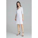 Jarní šaty s výstřihem L076 White Velikost: XL