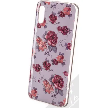 Pouzdro na mobilní telefon 1Mcz Trendy Červené pivoňky za šera TPU ochranný kryt pro Xiaomi Redmi 9A, Redmi 9AT fialová červená (violet red)