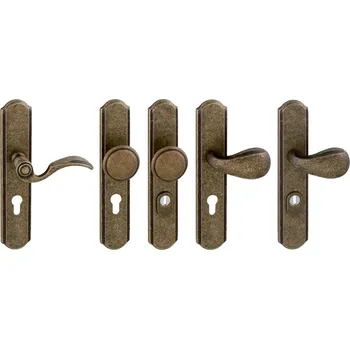 Dveřní kování MP KOVÁNÍ MI - LYON / RAMA Provedení: klika / klika s PZ otvorem (otvor pro vložku), Povrch: AN - antik bronz, Rozteč: 92 mm