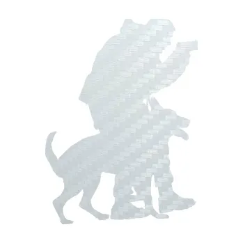 Samolepící dekorace SAMOLEPKA Psovod 004 pravá (51 - 3D karbon bílý) NA AUTO, NÁLEPKA, FÓLIE, POLEP, TUNING, VLASTNÍ TEXT, TISK, AUTOSAMOLEPKY.cz, POLEPY, OBRÁZEK, LOGO, SAMOLEPKY