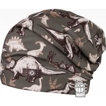 Čepice čepice Dráče 16 převis homeless khaki s dinosaury velikost čepic: 52-54cm (5-7 let, RDX vel.5)