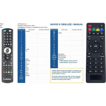 Dálkový ovladač General TESLA MEDIABOX QX4, QX8PRO, X300, X500 - náhradní dálkový ovladač