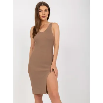 Dámské šaty Letní pouzdrové šaty OCH BELLA tmavě béžové EU velikost: Univerzální