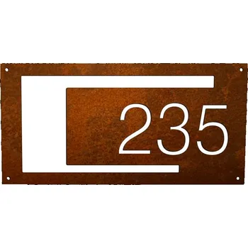 Domovní cedule Cortenové domovní číslo tabulka 8c Velikost: 20 x 10 cm (M)