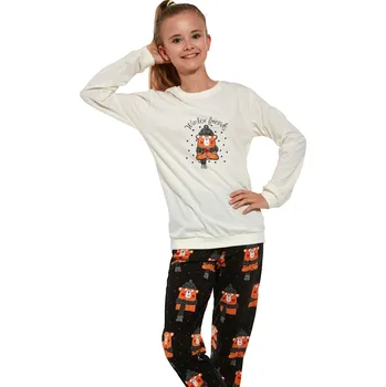 Dívčí dlouhé pyžamo Cornette 594-592/160 Winter Bear 98/104 Bílá