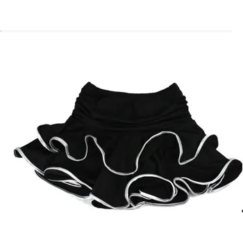 Dívčí sukně Sukně taneční s všitými kalhotkami černá se stříbrným lemem