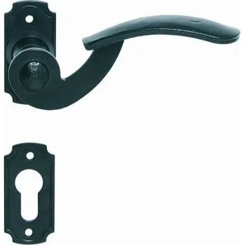 Dveřní kování MP KOVÁNÍ LR - TILLY - R OVÁL Provedení: PZ (vložkový zámek), Povrch: Kovaná černá