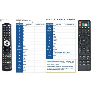 Dálkový ovladač General SAT INTEGRAL S-1226 K3 - dálkový ovladač