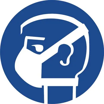 Značka Použij respirátor!, samolepicí fólie, Ø 100 mm