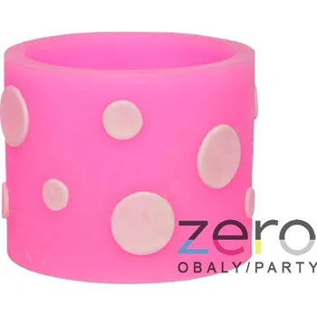 Svíčka Svíčka dárková válec 'lampión' - růžová s bílými puntíky