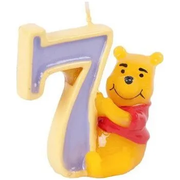 Dárková taška Svíčka dortová číslo 7 Medvídek Pú