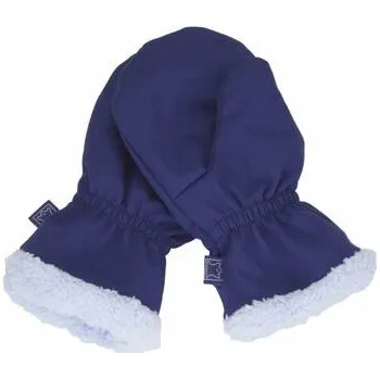 Dětské softshellové rukavice Fantom s kožíškem tmavě modré - palčáky velikost rukavic 3,5-5 let (3)