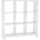 Bílý regál Tofi 5 NEW s variabilními policemi a moderním designem