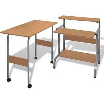 Psací stůl 2 dílný počítačový stůl s výsuvnou klávesnicí