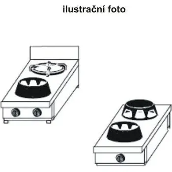 Sporák Plynový WOK sporák modul CC/02.BB 50x100 cm stolní Sleva 13800Kč