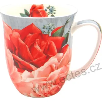 ROSE LOVE velký porcelánový mega hrnek rozkvetlé květy růží