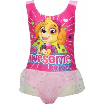 Dívčí plavky Setino • Dětské / dívčí jednodílné plavky Tlapková patrola - Paw Patrol - motiv Skye, světle růžové s volánkem - vel. EU 98