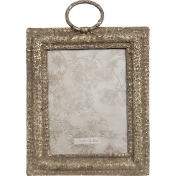 Rám na obraz Kovový vintage fotorámeček s patinou - 23*5*28 cm / 20*25 cm